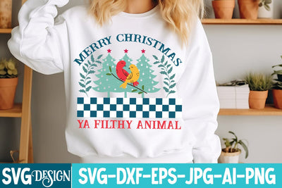 Merry Christmas Ya Filthy Animal SVG Design,Merry Christmas Ya Filthy Animal Sublimation PNG,Christmas SVG Design,Christmas Sublimation PNG,Christmas Sublimation Png SVG BlackCatsMedia 