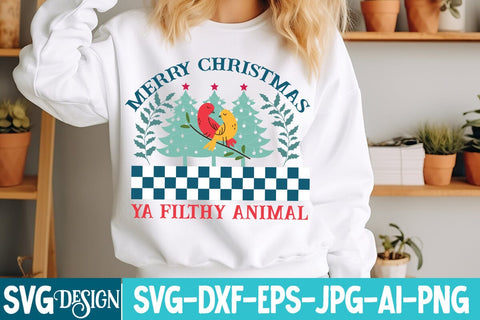 Merry Christmas Ya Filthy Animal SVG Design,Merry Christmas Ya Filthy Animal Sublimation PNG,Christmas SVG Design,Christmas Sublimation PNG,Christmas Sublimation Png SVG BlackCatsMedia 