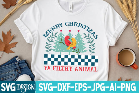 Merry Christmas Ya Filthy Animal SVG Design,Merry Christmas Ya Filthy Animal Sublimation PNG,Christmas SVG Design,Christmas Sublimation PNG,Christmas Sublimation Png SVG BlackCatsMedia 