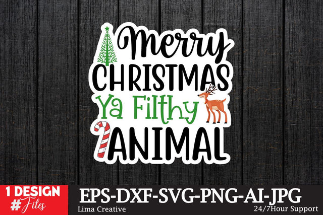 Merry Christmas Ya Fithy Animal Sticker ,Christmas Sticker SVG ,Christmas SVG Cut File,Christmas Sticker PNG,Christmas Sticker DEsign Bundle, Christmas SVG BUndle,Christmas Sublimation, Sublimation PNG,Christmas Clip Art SVG Insomnia Std 