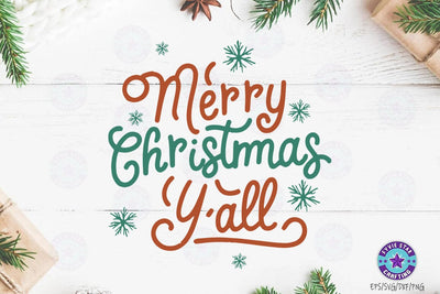 Merry Christmas y'all. Christmas Quote SVG Design, Christmas Sublimation SVG FiveStarCrafting 