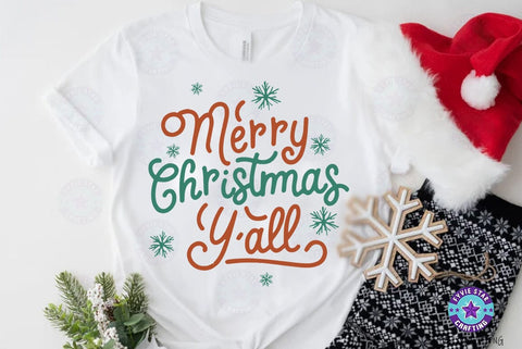 Merry Christmas y'all. Christmas Quote SVG Design, Christmas Sublimation SVG FiveStarCrafting 