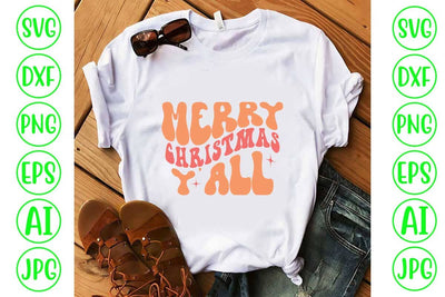 Merry Christmas Y'all Retro Svg Design SVG Syaman 