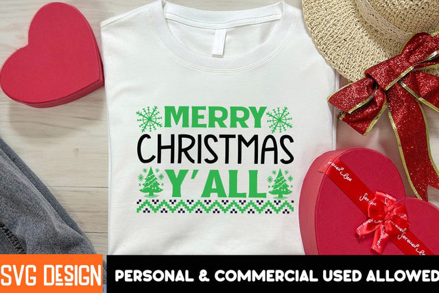 Merry Christmas Y'all SVG Cut File,Christmas SVG Cut File, Christmas Sublimation Design PNG, Christmas Sublimation ,Christmas Sublimation Bundle SVG BlackCatsMedia 
