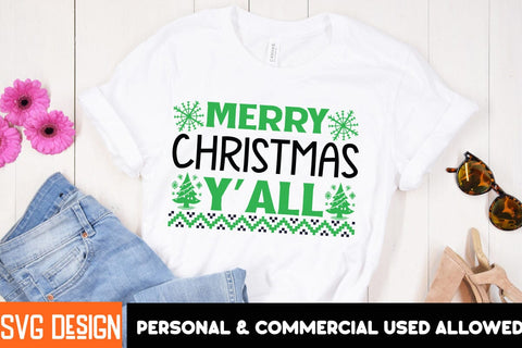 Merry Christmas Y'all SVG Cut File,Christmas SVG Cut File, Christmas Sublimation Design PNG, Christmas Sublimation ,Christmas Sublimation Bundle SVG BlackCatsMedia 
