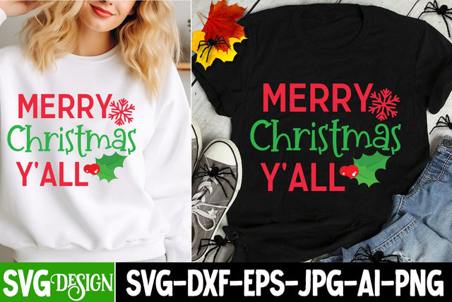 Merry Christmas Y'all SVG Design, Christmas Crew SVG Cut File ,My First Christmas SVG Cut File,Christmas SVG Cut File, Christmas Sublimation Design PNG SVG BlackCatsMedia 