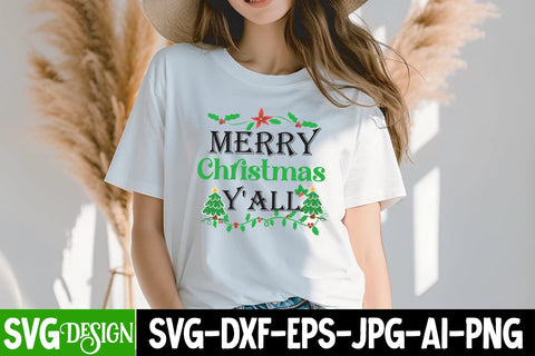 Merry Christmas Y'all SVG Design, Christmas Sublimation Design PNG, Christmas Sublimation ,Christmas Sublimation Bundle,Christmas Sublimation PNG SVG BlackCatsMedia 