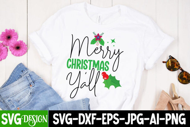 Merry Christmas Y’all SVG Design, Christmas SVG Design,Christmas SVgs,Christmas Sublimation PNG,Merry Christmas SVG SVG BlackCatsMedia 