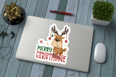 Merry christmoose Sticker Design Sublimation Regulrcrative 