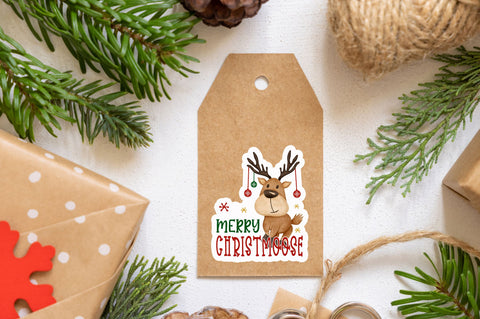 Merry christmoose Sticker Design Sublimation Regulrcrative 