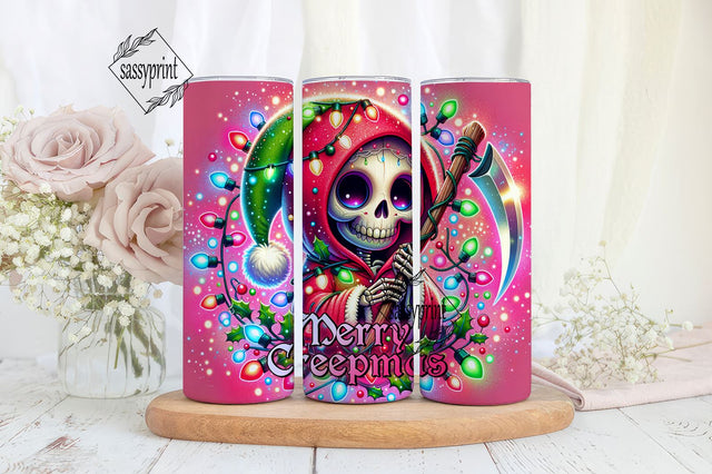 Merry Creepmas Christmas 20oz Tumbler Wrap, Gothic Christmas PNG, Spooky Christmas Design, Merry Christmas Ghost Sublimation Wrap, Digital Download Sublimation sassyprint 