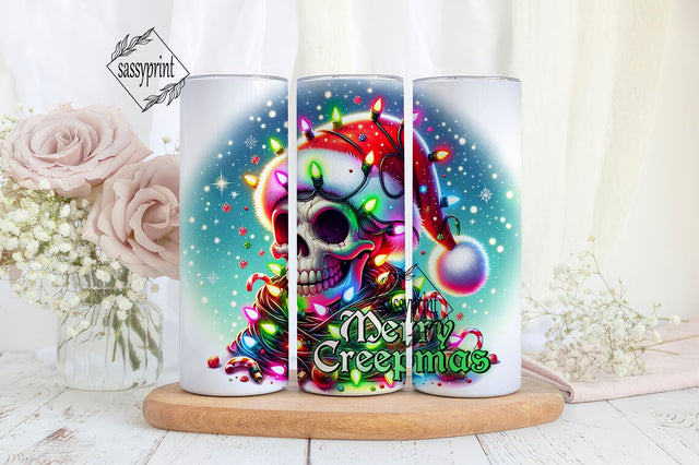 Merry Creepmas Christmas 20oz Tumbler Wrap, Gothic Christmas PNG, Spooky Christmas Design, Merry Christmas Ghost Sublimation Wrap, Digital Download Sublimation sassyprint 