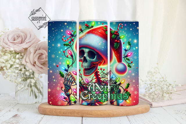 Merry Creepmas Christmas 20oz Tumbler Wrap, Gothic Christmas PNG, Spooky Christmas Design, Merry Christmas Ghost Sublimation Wrap, Digital Download Sublimation sassyprint 