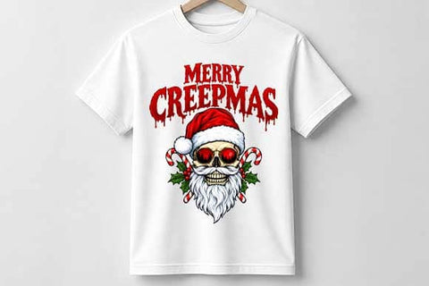 Merry Creepmas Skull Santa PNG SVG BillahCrafts 