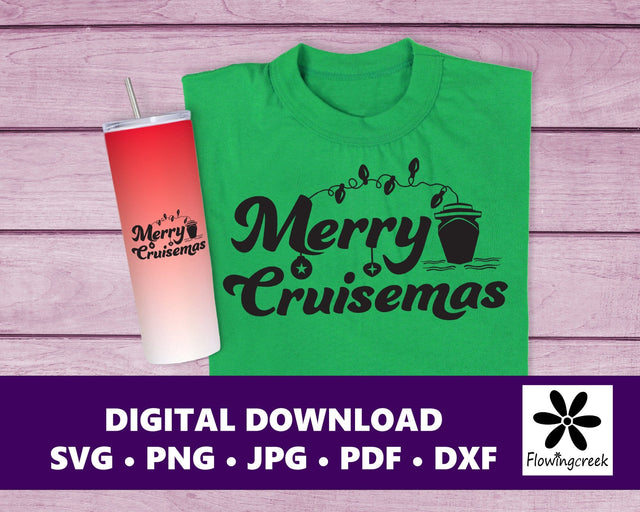 Merry Cruisemas Svg Digital Cut File Holiday Design for Christmas Cruise Vacations SVG Flowingcreek 