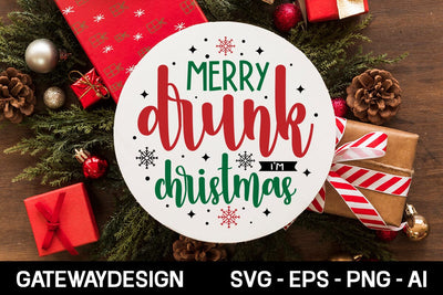 Merry Drunk I'm Christmas Sign Svg Design SVG designmaster24 