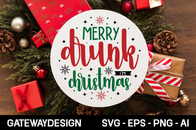 Merry Drunk I'm Christmas Sign Svg Design SVG designmaster24 