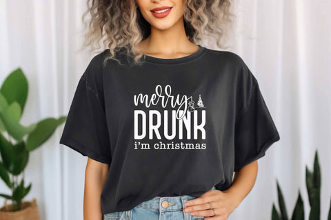 Merry Drunk I'm Christmas Svg File for Merry Christmas Winter Holiday, Christmas Svg, Christmas Jumper, Merry Christmas Svg, Winter Svg SVG DesignDestine 