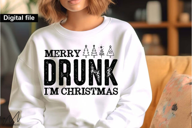 Merry Drunk I’m Christmas SVG, Funny Holiday Quote Cut File for Cricut and Silhouette SVG Isabella Machell 