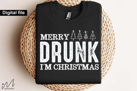 Merry Drunk I’m Christmas SVG, Funny Holiday Quote Cut File for Cricut and Silhouette SVG Isabella Machell 