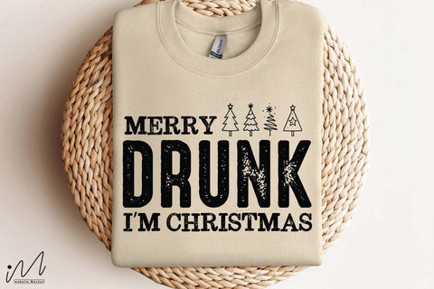 Merry Drunk I’m Christmas SVG, Funny Holiday Quote Cut File for Cricut and Silhouette SVG Isabella Machell 