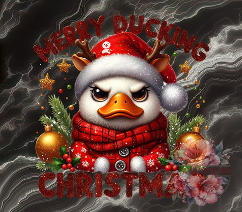 Merry Ducking, Funny Christmas, Holiday PNG, Sublimation Art, Duck Lover Gift, Christmas Humor, Festive Decor, Quirky Design Sublimation Li Zamperini 