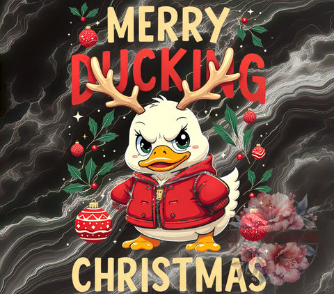 Merry Ducking, Funny Christmas, Holiday PNG, Sublimation Art, Duck Lover Gift, Christmas Humor, Festive Decor, Quirky Design Sublimation Li Zamperini 