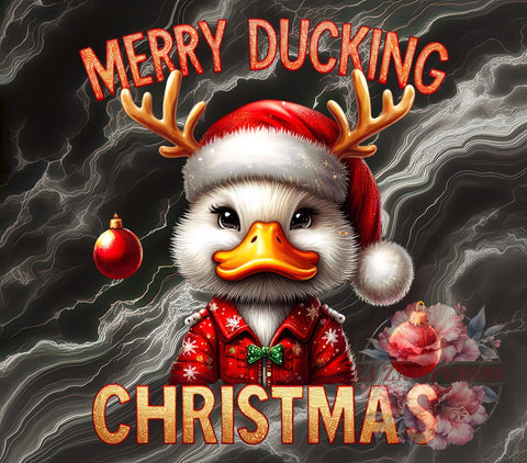 Merry Ducking, Funny Christmas, Holiday PNG, Sublimation Art, Duck Lover Gift, Christmas Humor, Festive Decor, Quirky Design Sublimation Li Zamperini 