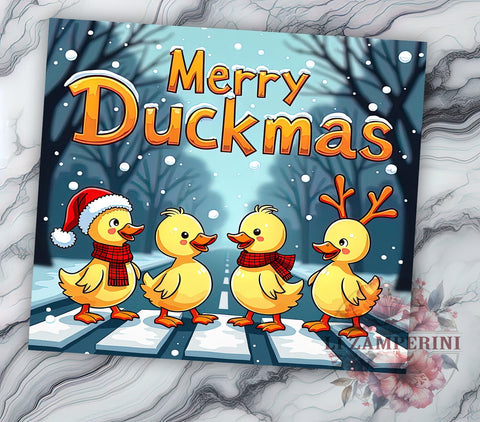 Merry Ducksmas, Festive Ducks, Santa Hats Tumbler, Christmas Tumbler, Sublimation Design, Cute Ducks, Holiday Decor Sublimation Li Zamperini 
