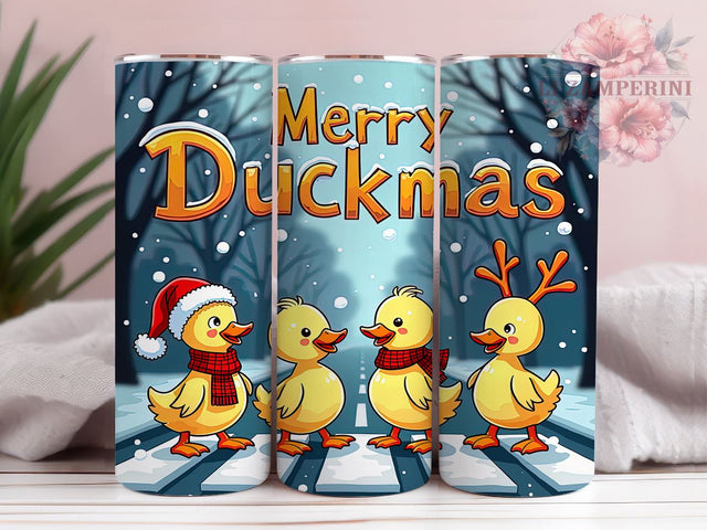 Merry Ducksmas, Festive Ducks, Santa Hats Tumbler, Christmas Tumbler, Sublimation Design, Cute Ducks, Holiday Decor Sublimation Li Zamperini 