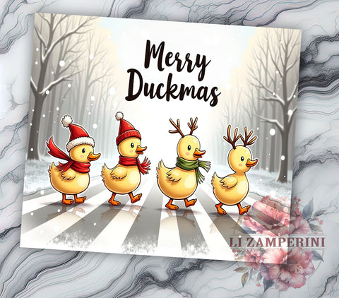 Merry Ducksmas, Festive Ducks, Santa Hats Tumbler, Christmas Tumbler, Sublimation Design, Cute Ducks, Holiday Decor Sublimation Li Zamperini 