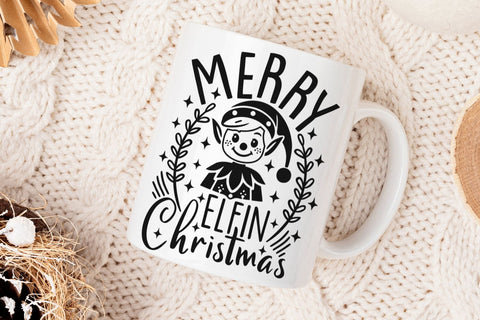 Merry Elfin Christmas| Funny Elf Christmas SVG Cutting Files. SVG CosmosFineArt 