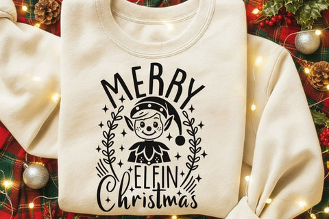 Merry Elfin Christmas| Funny Elf Christmas SVG Cutting Files. SVG CosmosFineArt 