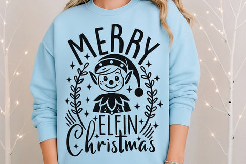 Merry Elfin Christmas| Funny Elf Christmas SVG Cutting Files. SVG CosmosFineArt 