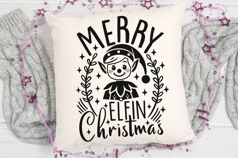 Merry Elfin Christmas| Funny Elf Christmas SVG Cutting Files. SVG CosmosFineArt 