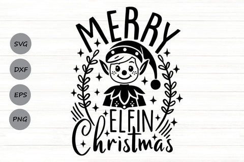 Merry Elfin Christmas| Funny Elf Christmas SVG Cutting Files. SVG CosmosFineArt 