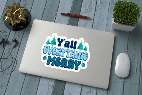 Merry everything yall Stickers Design Sublimation Regulrcrative 