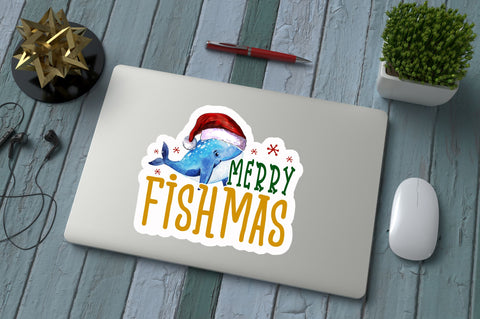Merry fishmas Sticker Design Sublimation Regulrcrative 