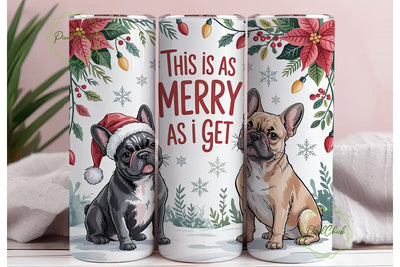 Merry Frenchies Christmas Tumbler Wrap Sublimation PixelChick 