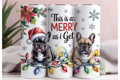 Merry Frenchies Christmas Tumbler Wrap Sublimation PixelChick 