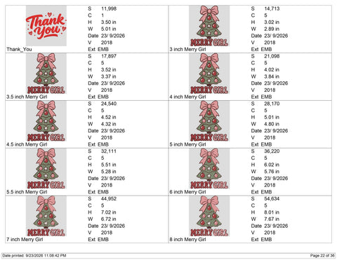 Merry Girl Christmas Embroidery Design – Pink Bow Christmas Tree Coquette Holiday Machine Embroidery File Embroidery/Applique DESIGNS PatternFeed8 