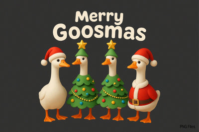 Merry Goosmas PNG - Festive Goose Art Sublimation Clipart Sublimation SVGArt 