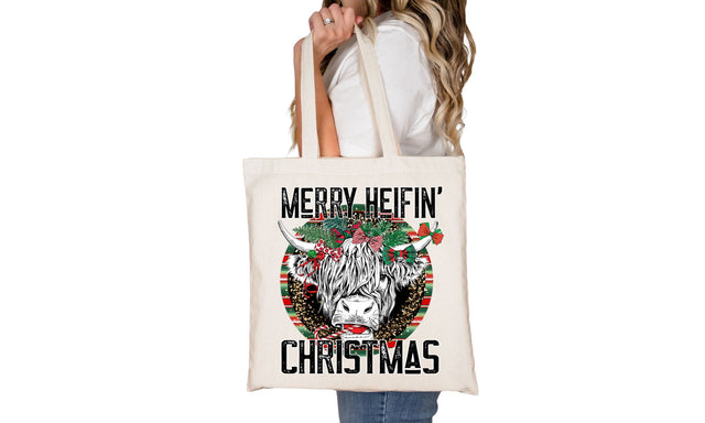 Merry Heifin Christmas PNG | Farm Holiday Design | Christmas Cow Typography Sublimation Sublimation Print Perfect Design Shop 