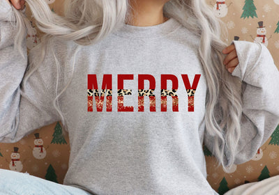 Merry Leopard Print | Colorful Christmas Typography PNG | Multi-Color Holiday Design Sublimation Print Perfect Design Shop 
