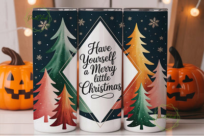 Merry Little Christmas 20oz Tumbler Wrap Sublimation PixelChick 