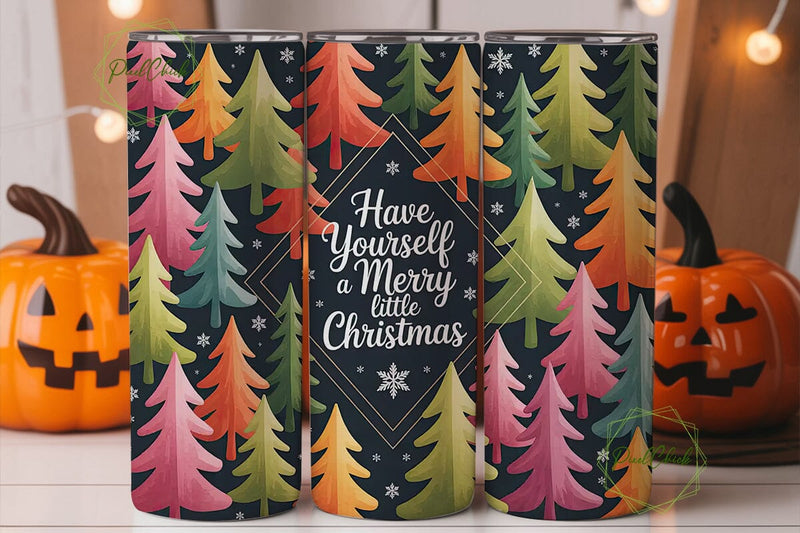 Merry Little Christmas 20oz Tumbler Wrap Sublimation PixelChick 