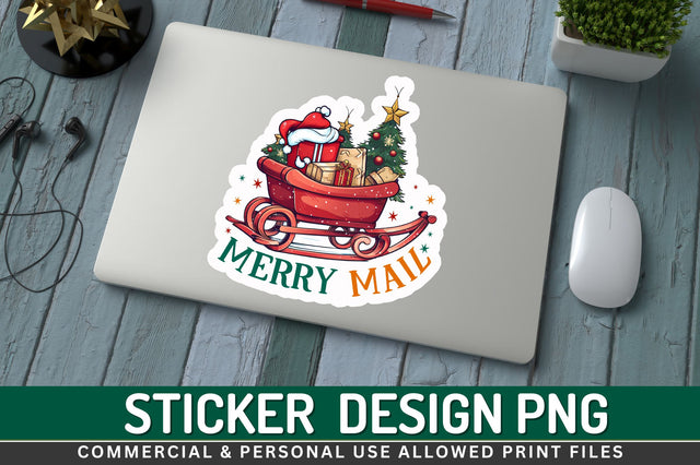 Merry mail Sticker Design Sublimation Regulrcrative 