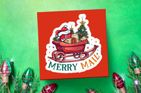 Merry mail Sticker Design Sublimation Regulrcrative 