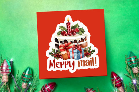 Merry mail Sticker Design Sublimation Regulrcrative 