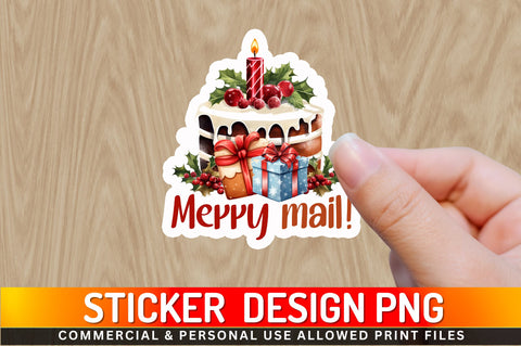 Merry mail Sticker Design Sublimation Regulrcrative 